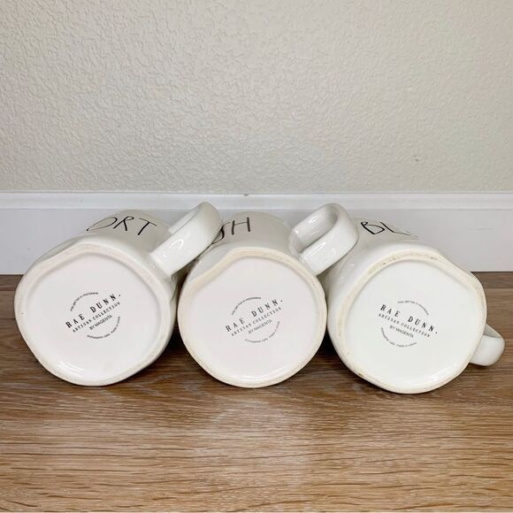 Rae Dunn Comfort, Wish & Bliss White Mug BUNDLE - Picture 5 of 6